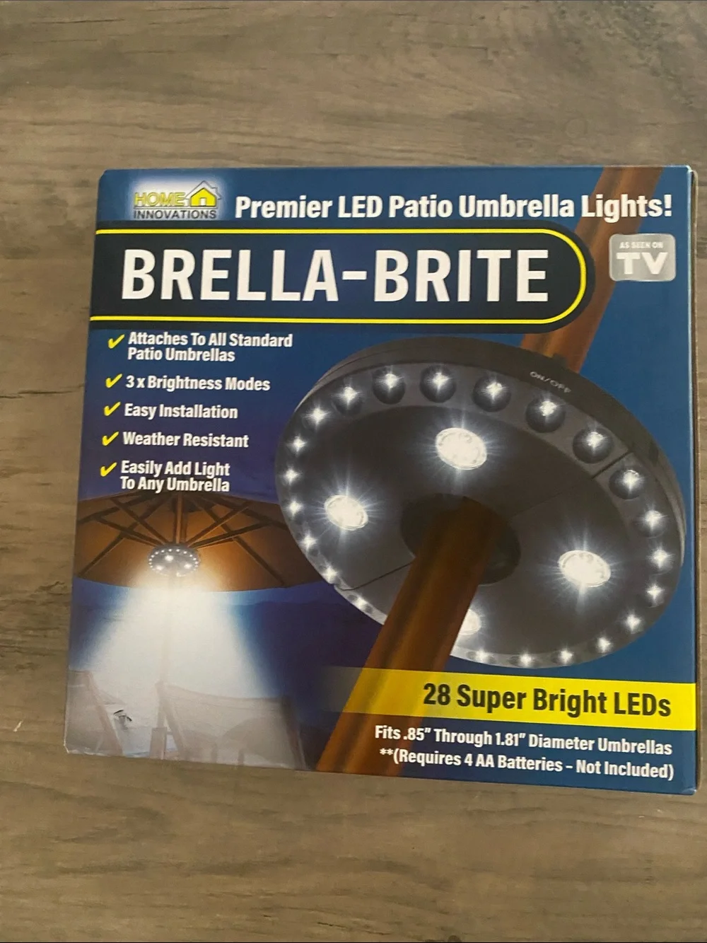 Brella-Brite LED Patio Umbrella Light - Black